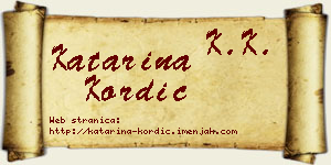 Katarina Kordić vizit kartica